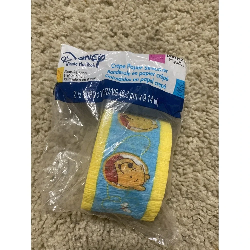 Vintage Winnie the Pooh Disney Baby's Or Toddlers Birthday Crepe Paper Streamer